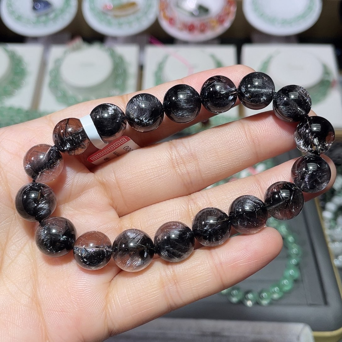 未镶嵌手链水晶黑银钛手串