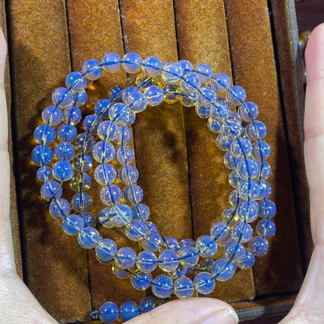 琥珀未镶嵌裸石6加108净水天空蓝