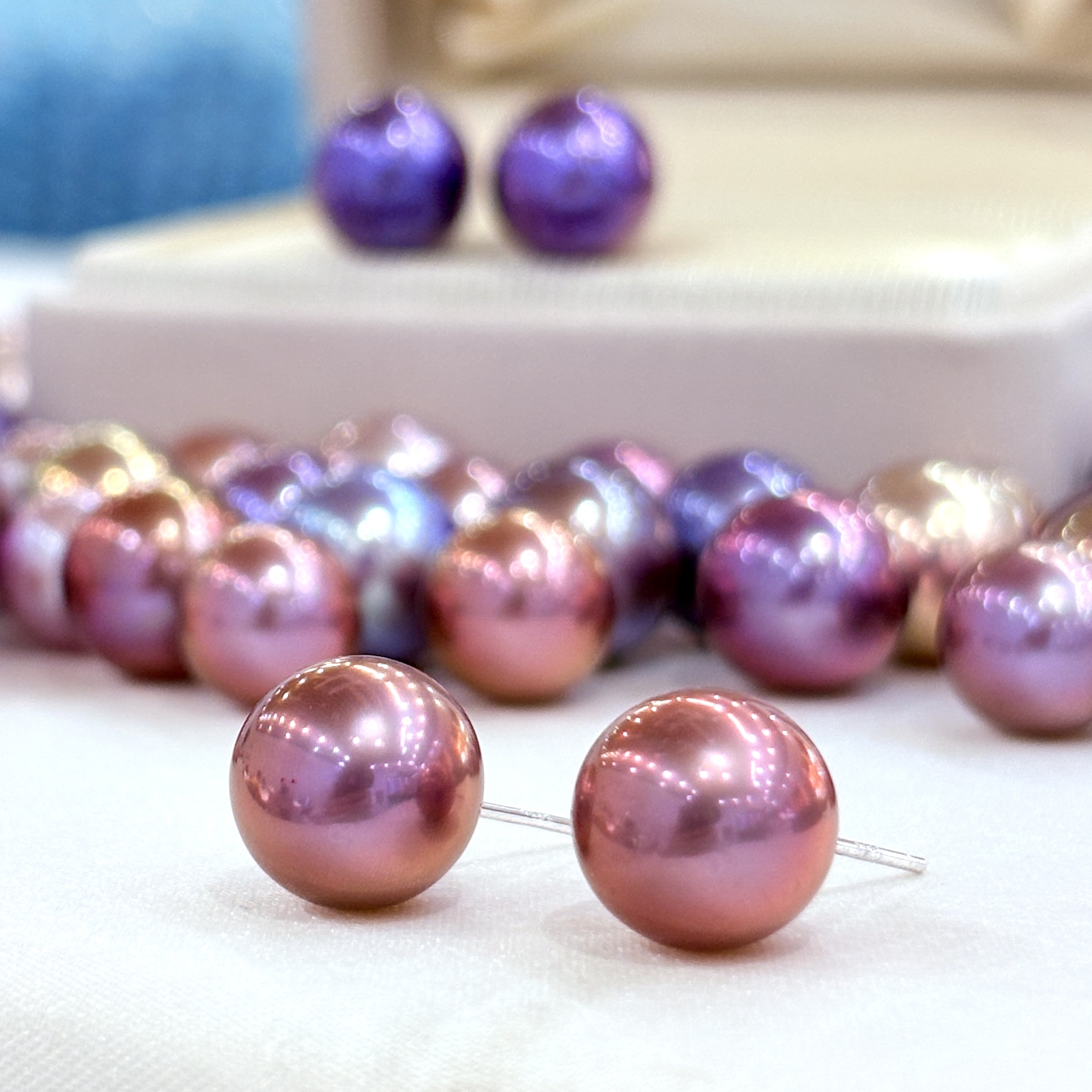 【小彤专属】【紫罗兰】天然淡水珍珠时尚百搭耳钉多样性发一RY81035