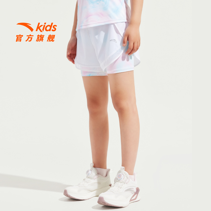 【一秒入夏】安踏儿童女童透气亲肤速干跑步运动夏季短裤/A62525303
