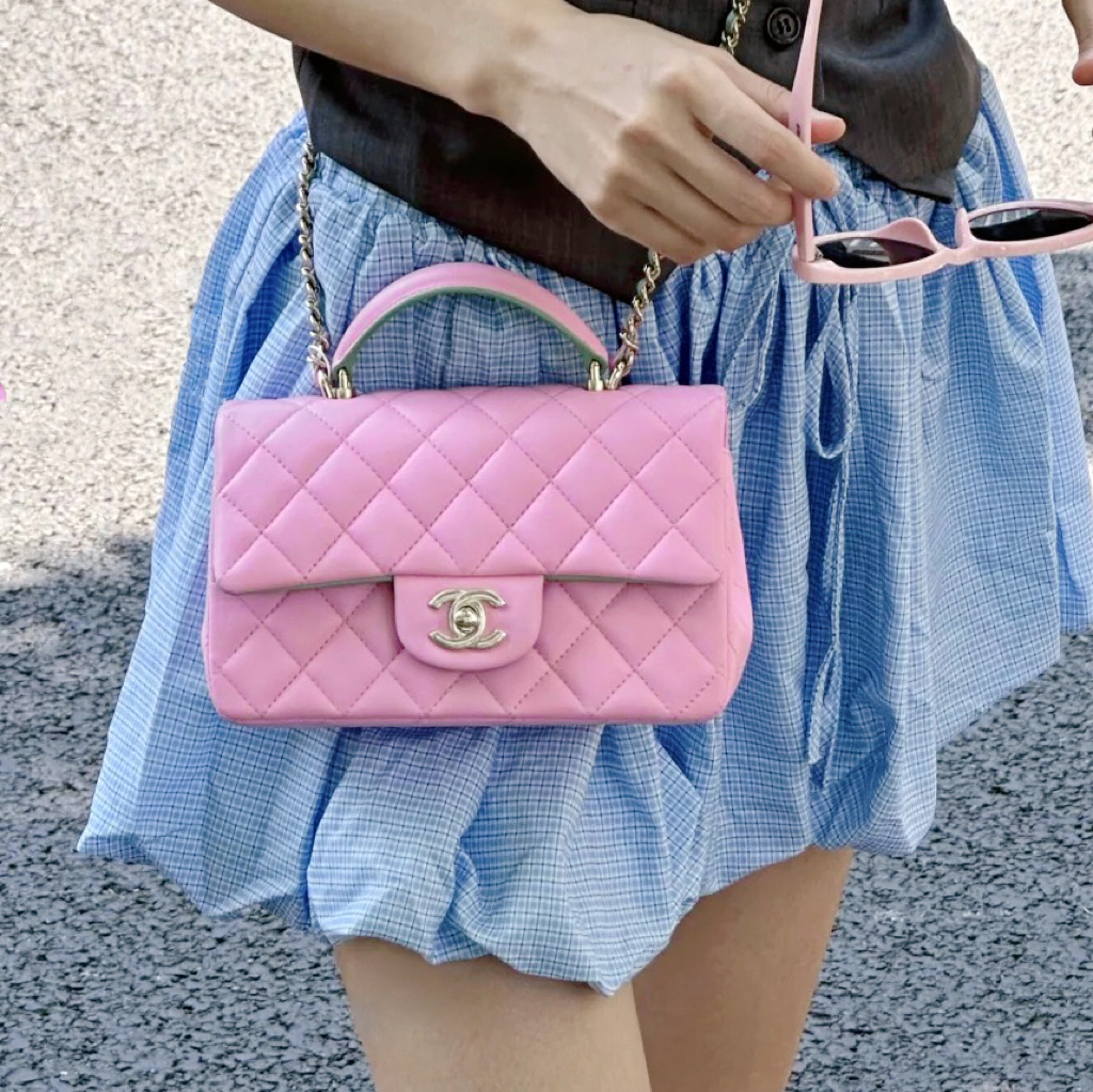 95新 Chanel/香奈儿 GGS丨23p手柄大mini粉金芯片款/22604318