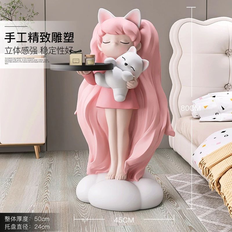 大型女孩客厅落地摆件家居饰品电视柜沙发旁玄关雕塑乔迁新居礼物