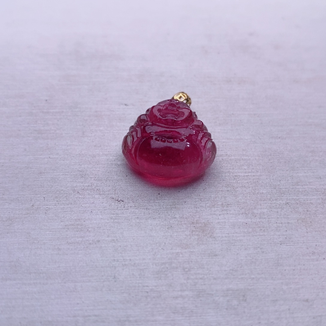 颈饰18K金镶嵌碧玺碧玺A吊坠