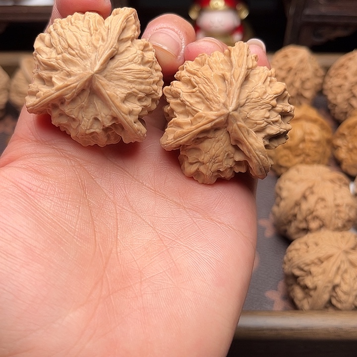 文玩核桃把件41全品盘山三棱4022