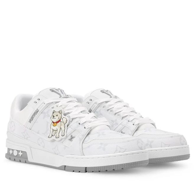 未使用 LouisVuitton/路易威登 首尔限定白老花小狗挂坠trainer