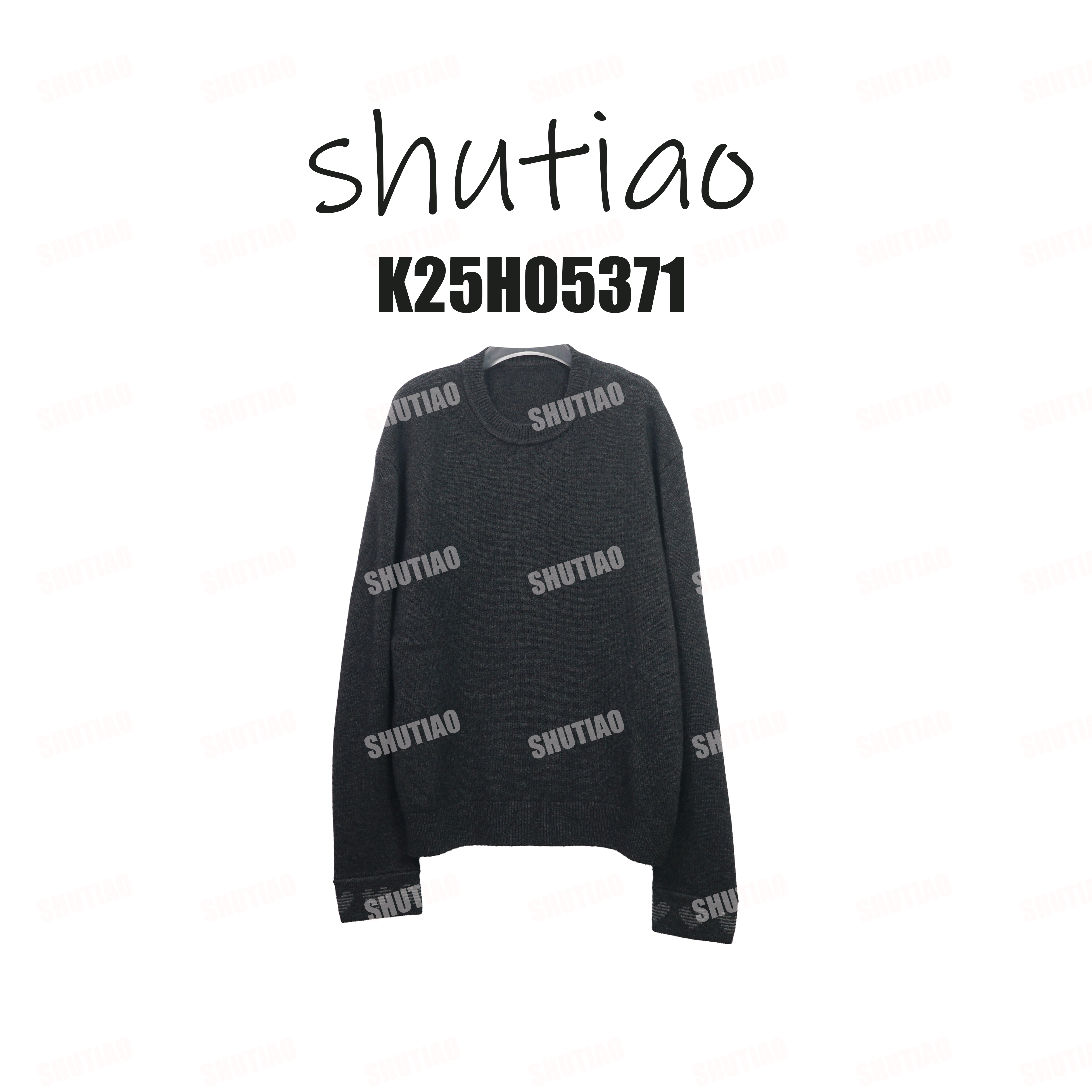 【SHUTIAO】2025冬季：绵羊毛+山羊绒灰色毛衣K25H05371