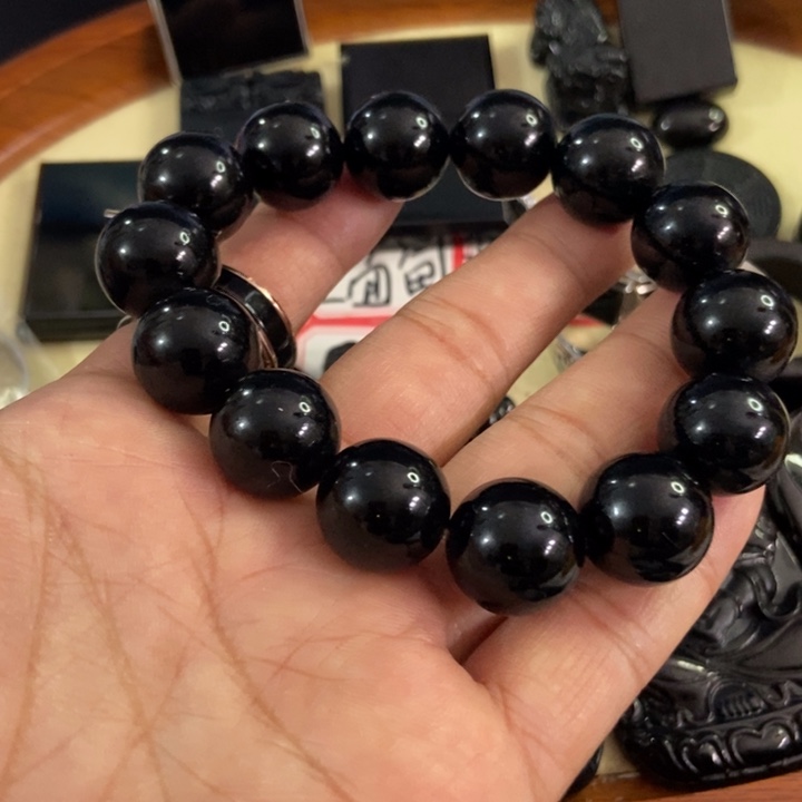 翡翠手链未镶嵌墨粗15.16