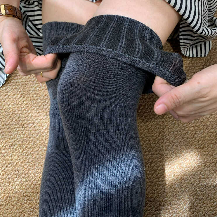 男女同款加厚羊毛显瘦保暖弹力护膝袜