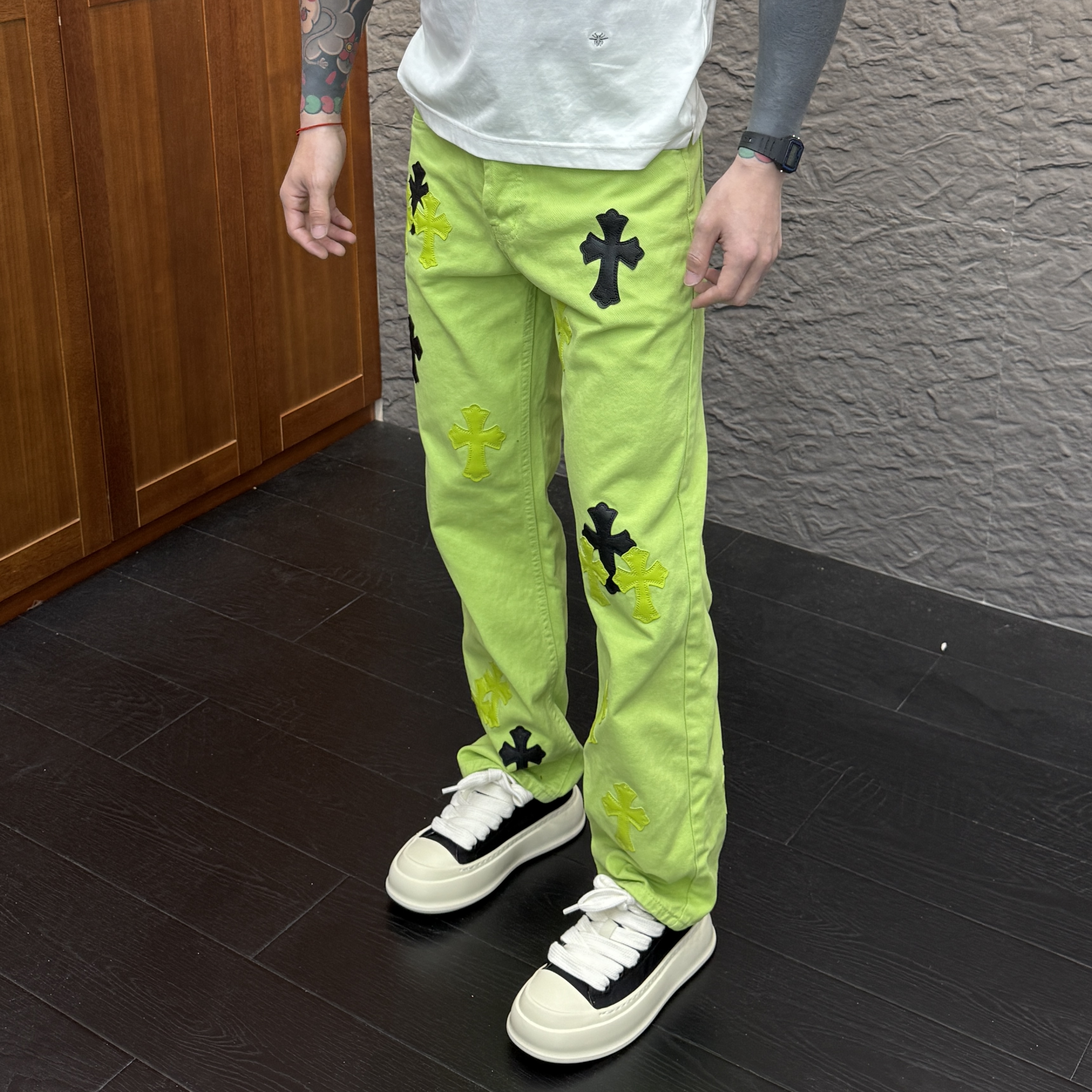 2025春季新款时尚休闲百搭贴皮男士牛仔裤