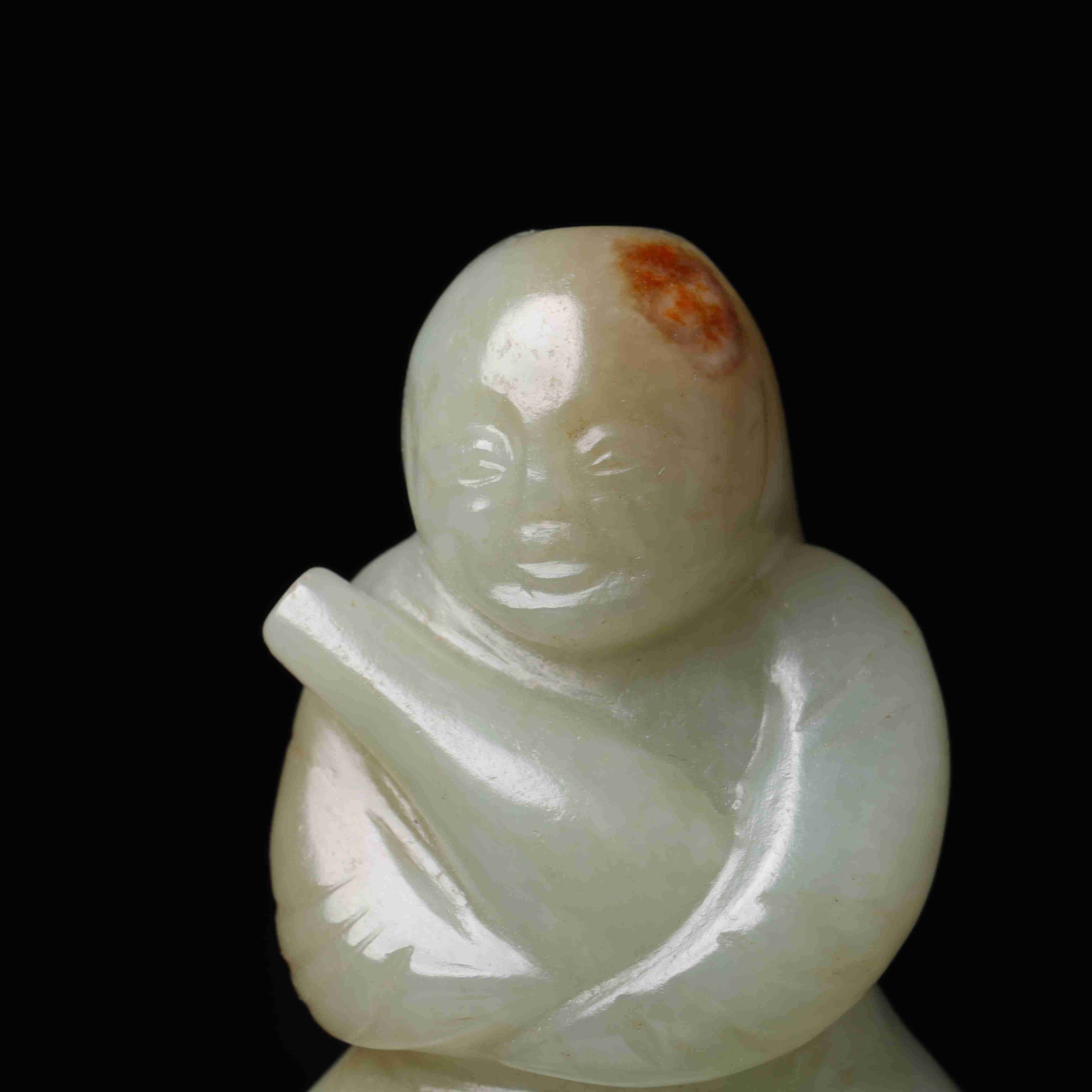 明代和田玉胡人花件-NX