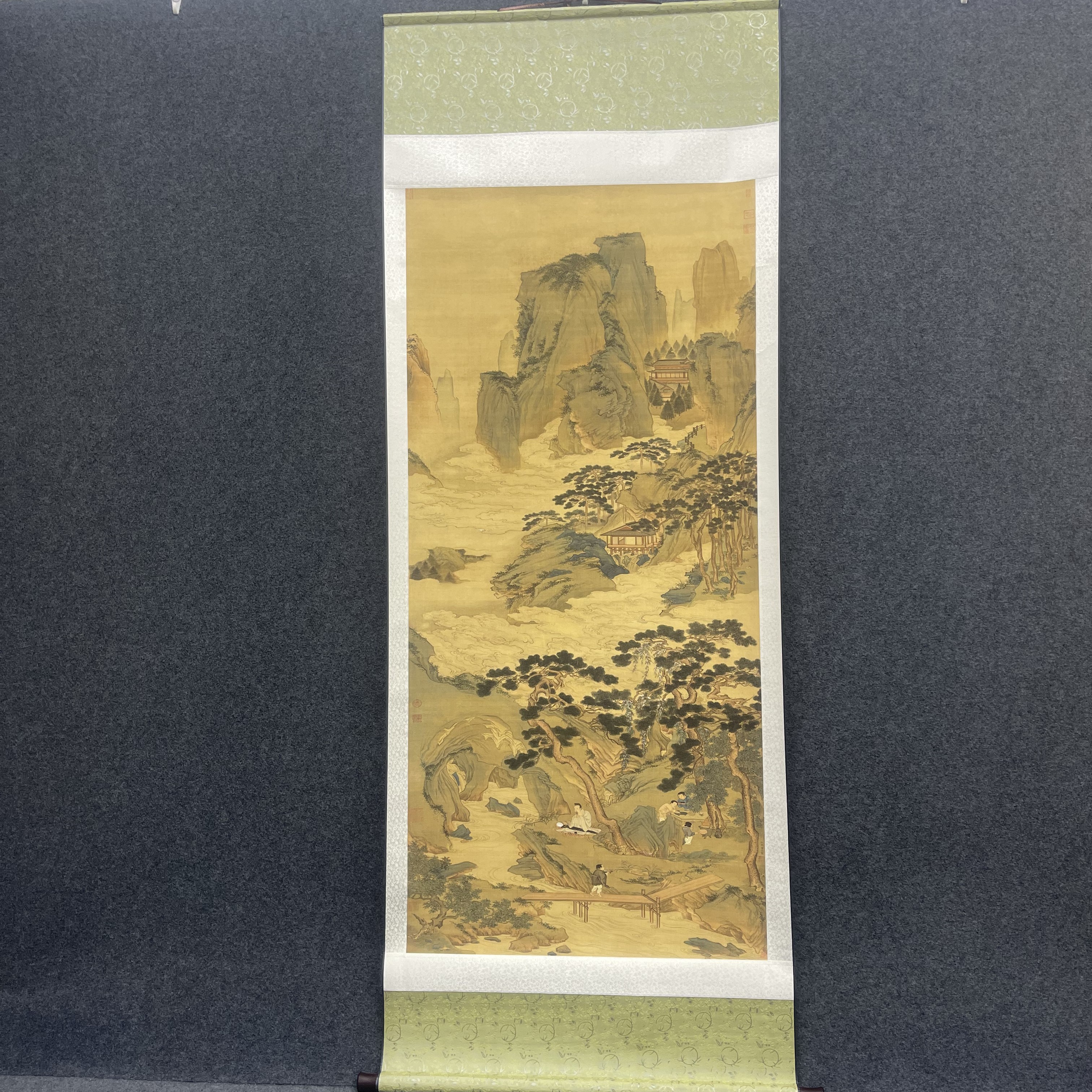 《玉洞仙源》明·仇英 185*72 高清复刻精装裱客厅书房过道玄关走廊
