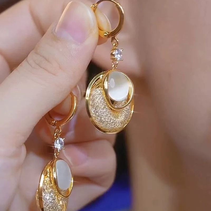 铜合金新款几何流苏耳环气质耳钉A023