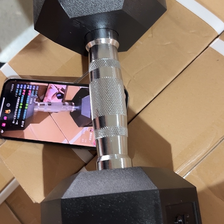 全新六角实心铁哑铃10公斤一对