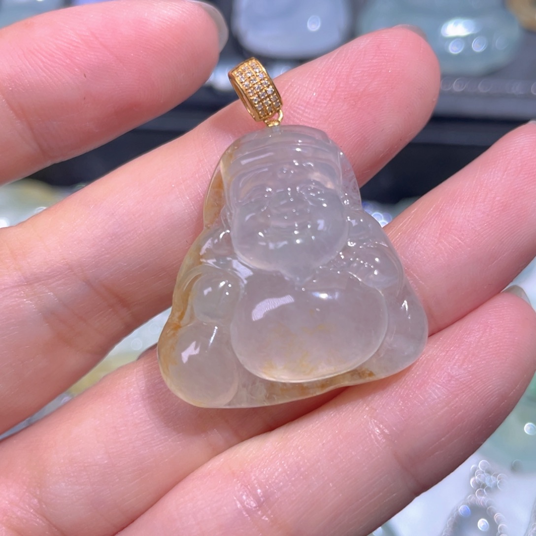 颈饰18K金镶嵌翡翠翡翠