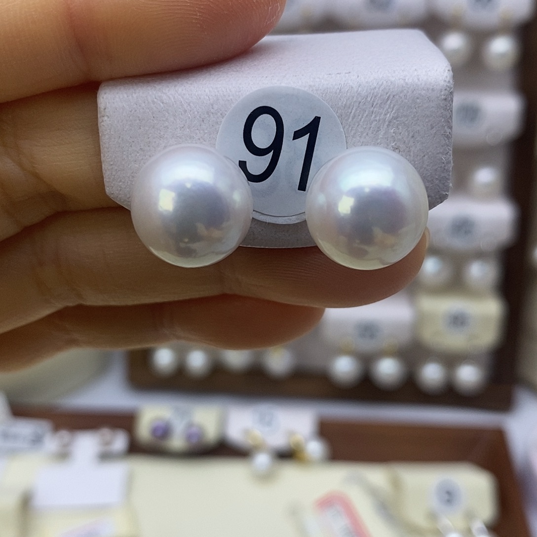 银S925镶嵌淡水珍珠耳饰