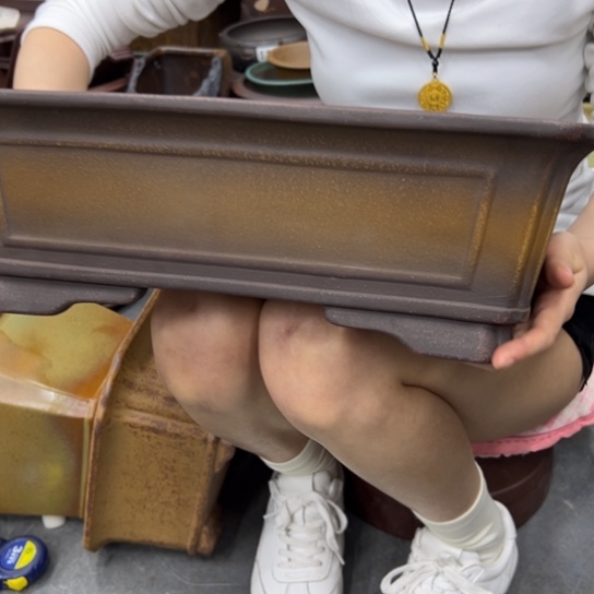 半***闲紫砂花盆漂亮漂亮