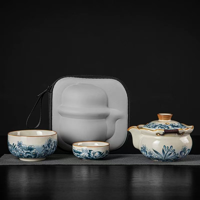 YS493-荷花手抓壶旅行茶具