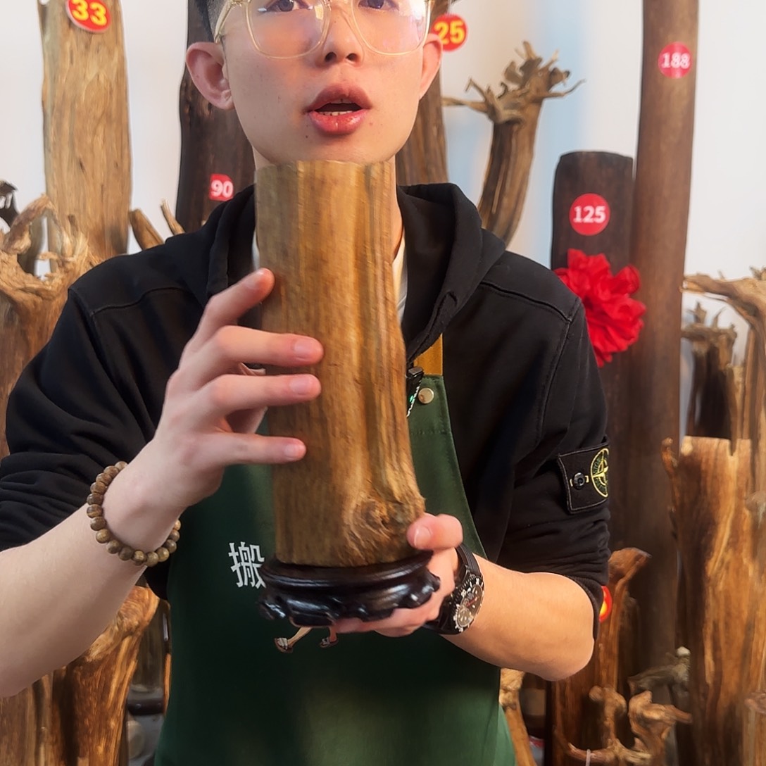沉香摆件天然沉香原木摆件➕底座