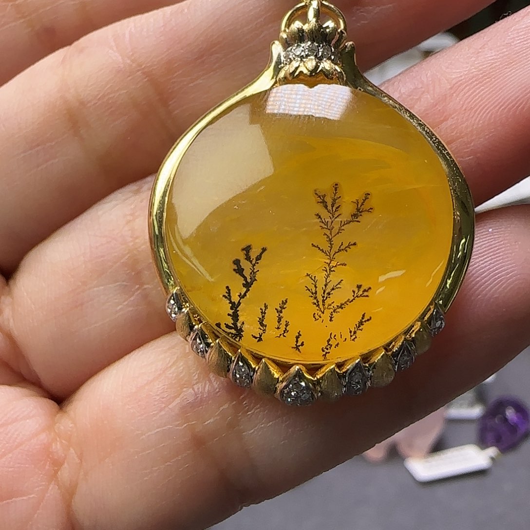 水晶吊坠18K金镶嵌JP37659成