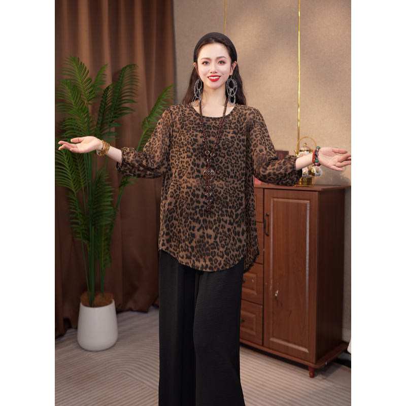 165/新款休闲时尚高级豹纹上衣 J