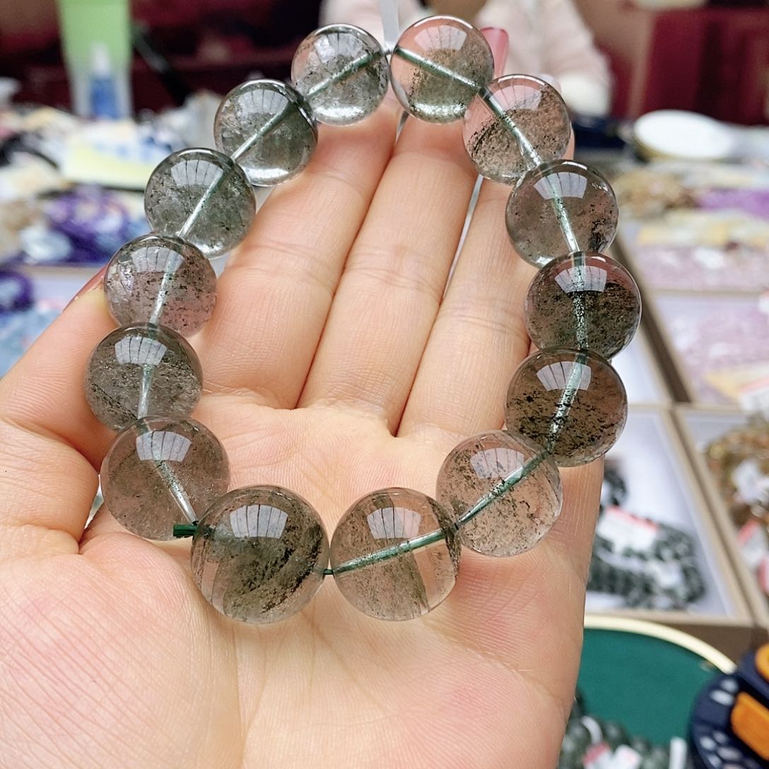 水晶手串未镶嵌D368千层满天星17-18m