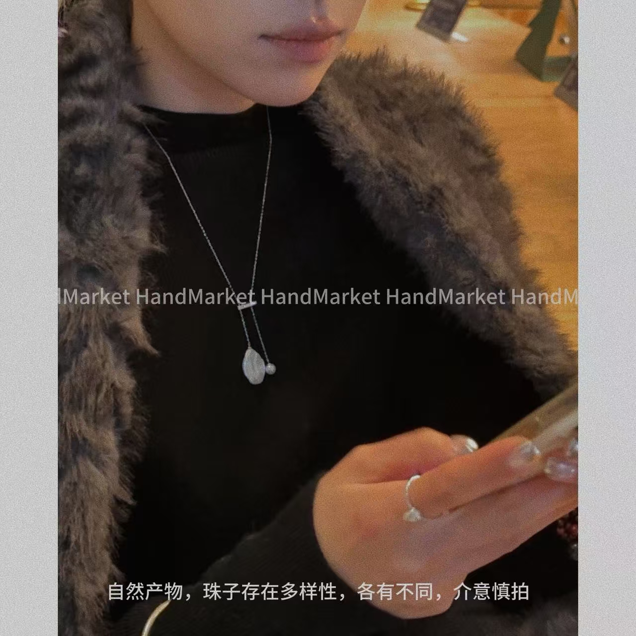 吊坠925银 JIUJIU【质感超棒抽拉平衡珠珠项链】气质轻奢百搭1220