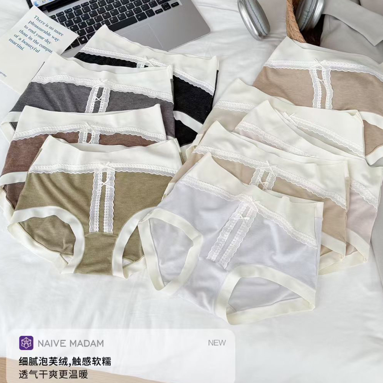 福利(意法)泡芙绒磨毛女士内裤5条装NM-21385