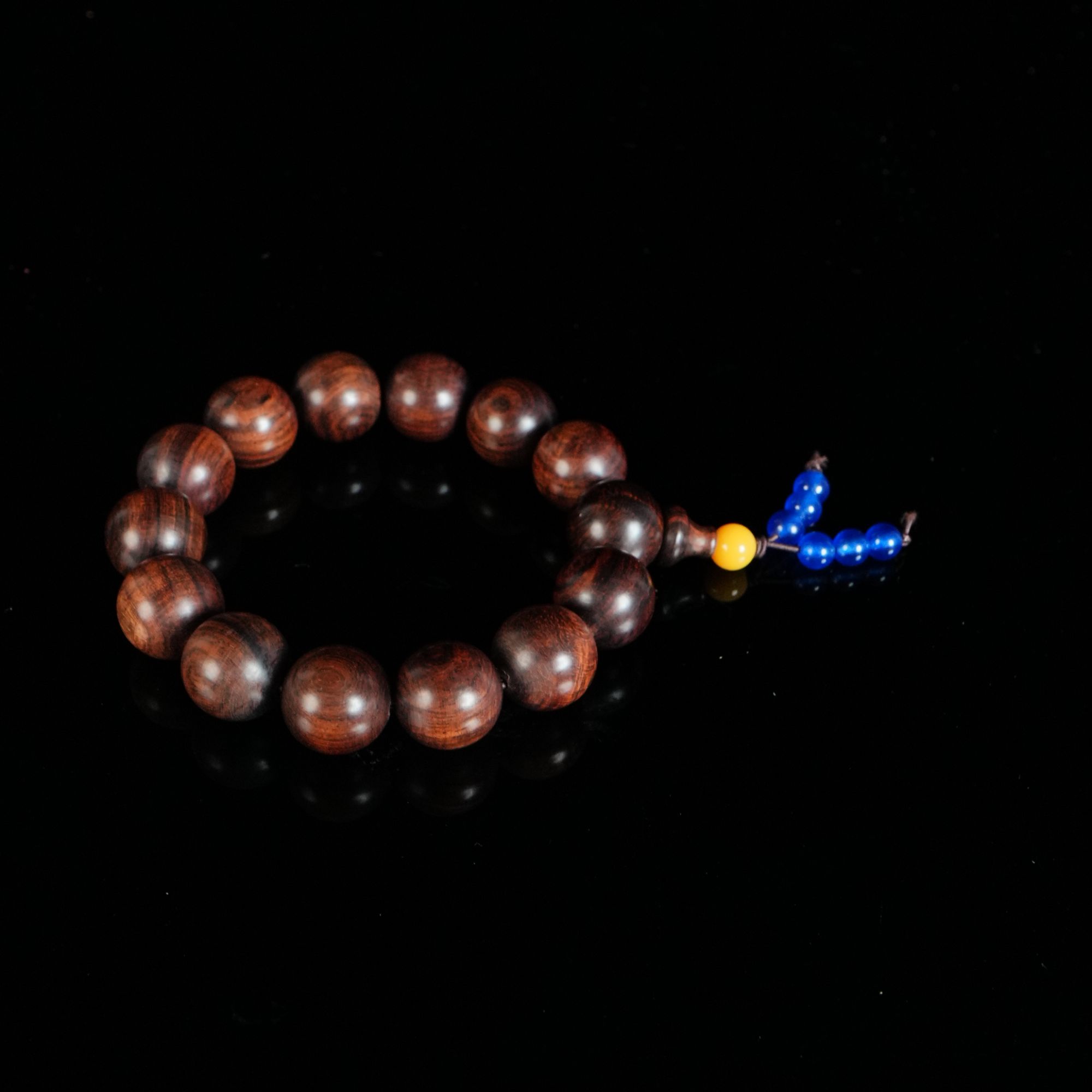 DY-B2648 海南黄花梨紫油梨山水纹手串 1.61cm 34.3g