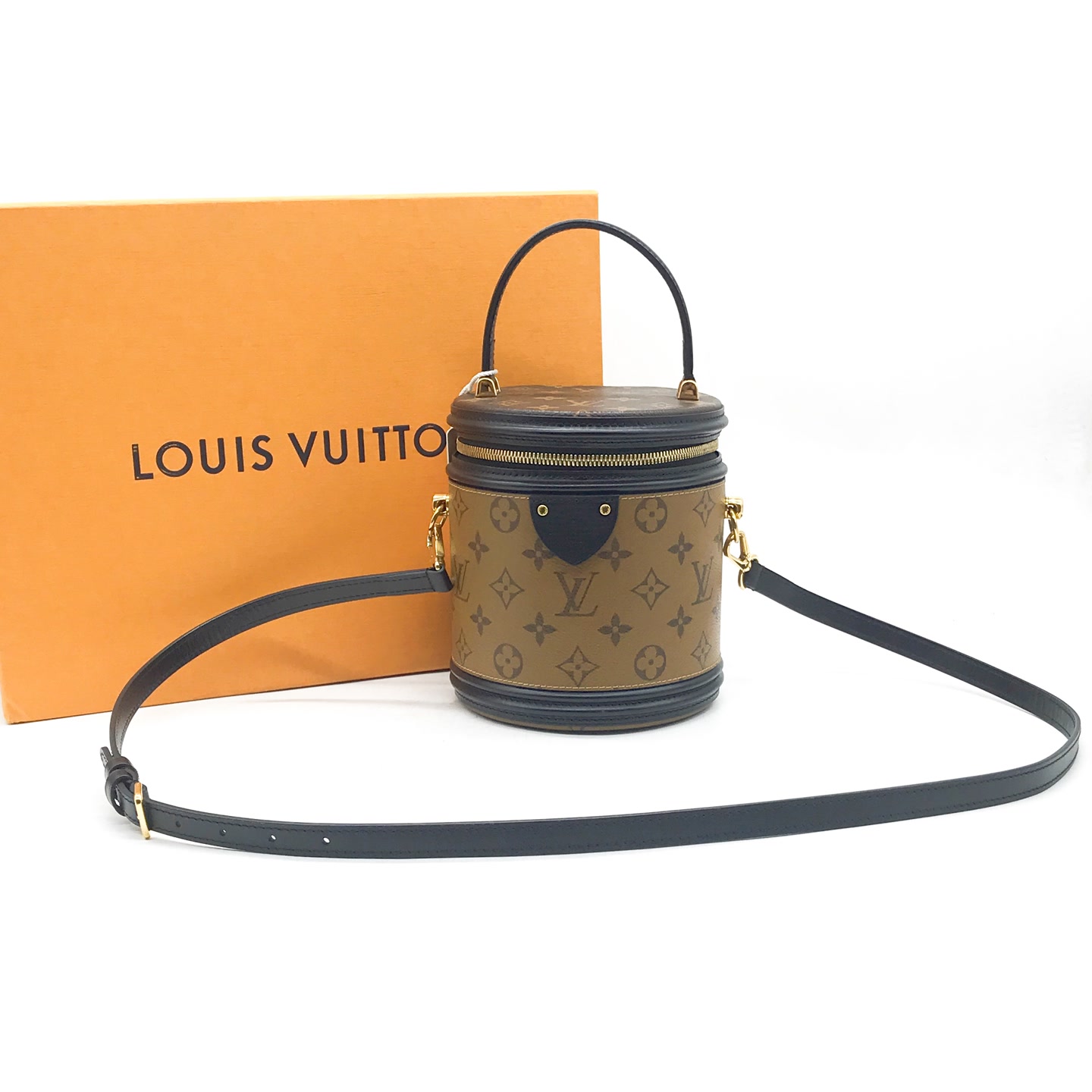 95新 LouisVuitton/路易威登 洋诚二手 LV老花发财桶斜挎包