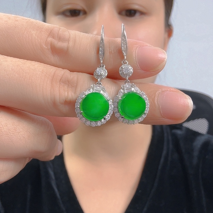 翡翠银S925镶嵌吊坠(不含链)