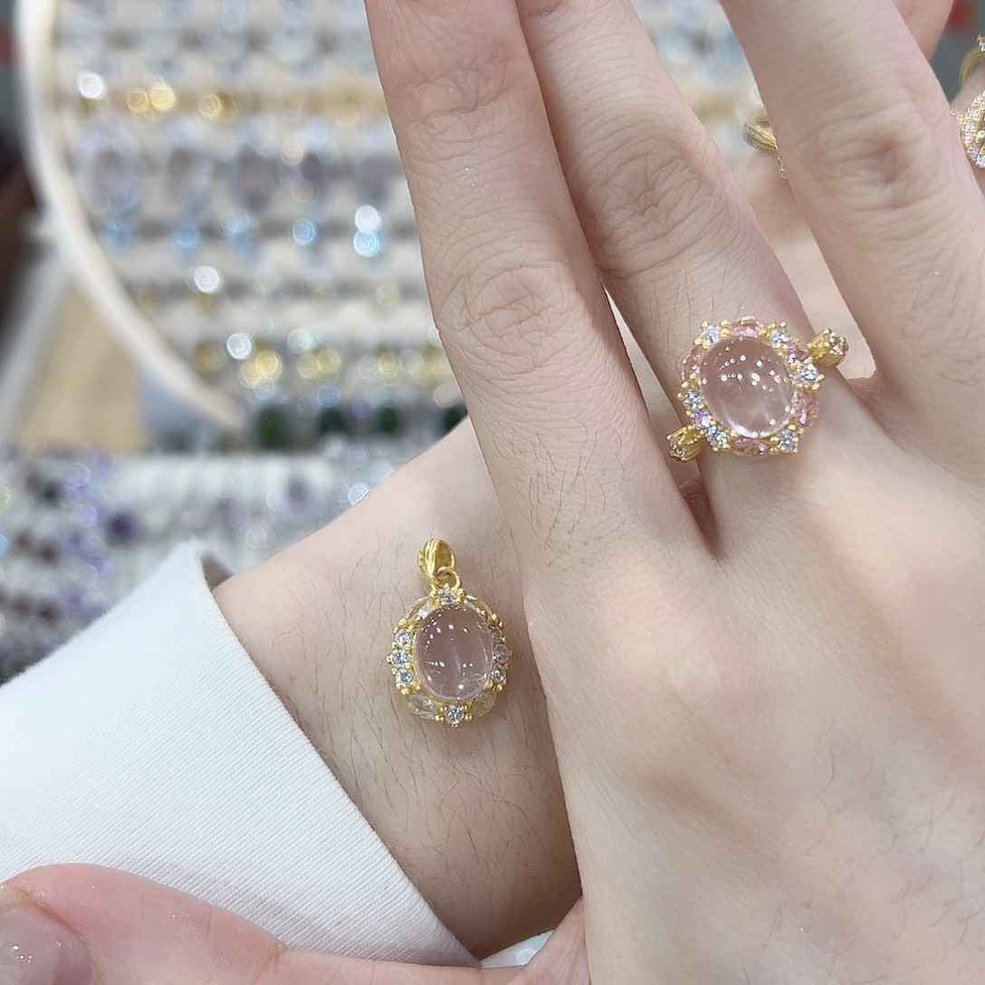 随***字烟晶银S925镶嵌吊坠(赠链)