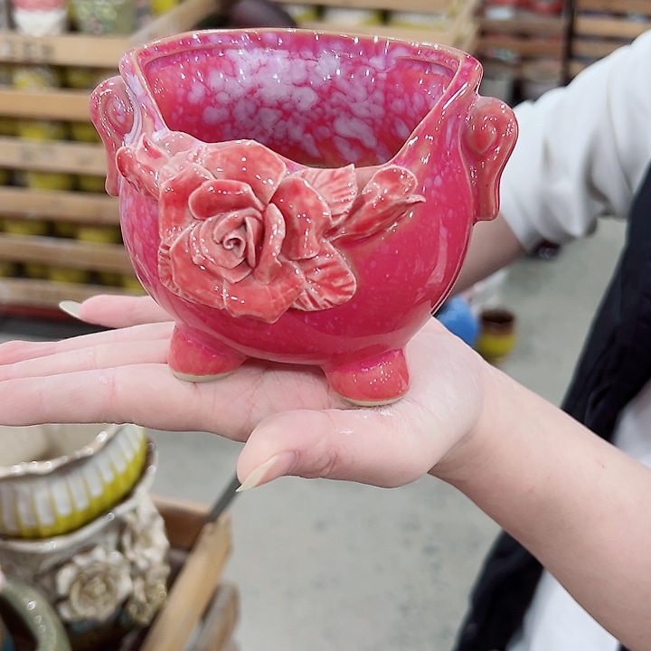 有孔.凑满10元发货多肉陶瓷花盆！