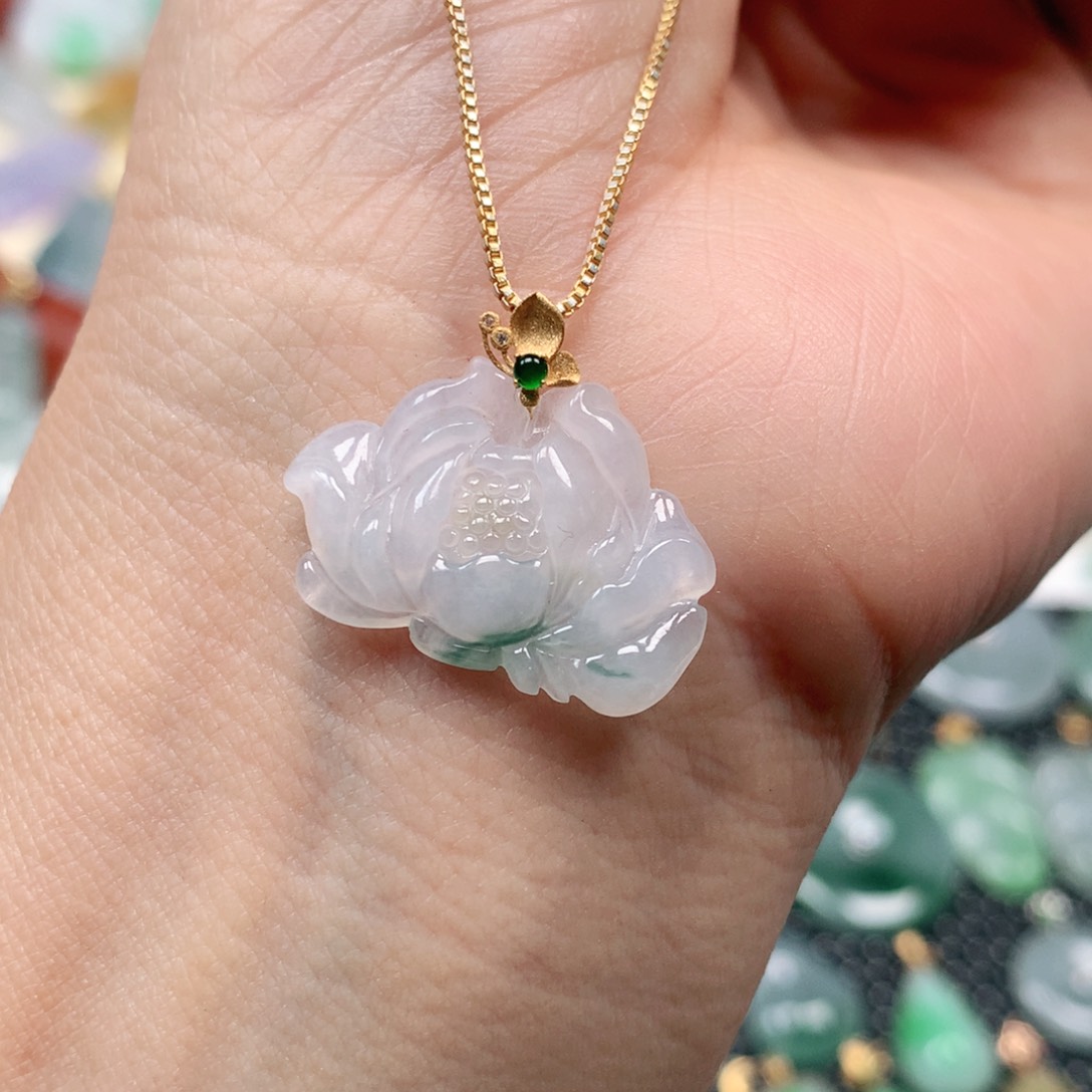 【闪购商品】翡翠吊坠(不含链)18K金镶嵌