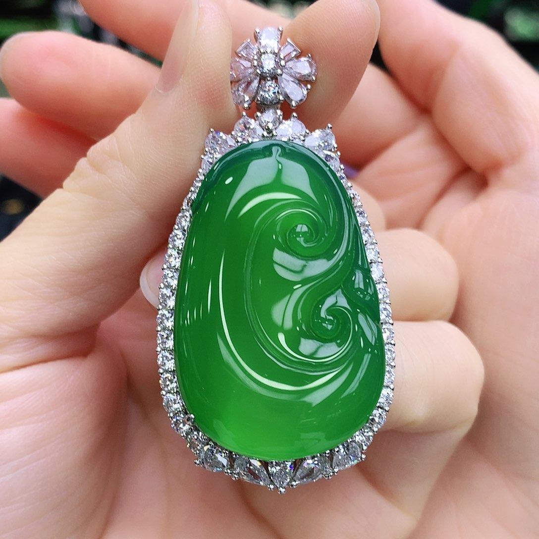 玛瑙/玉髓吊坠银S925镶嵌