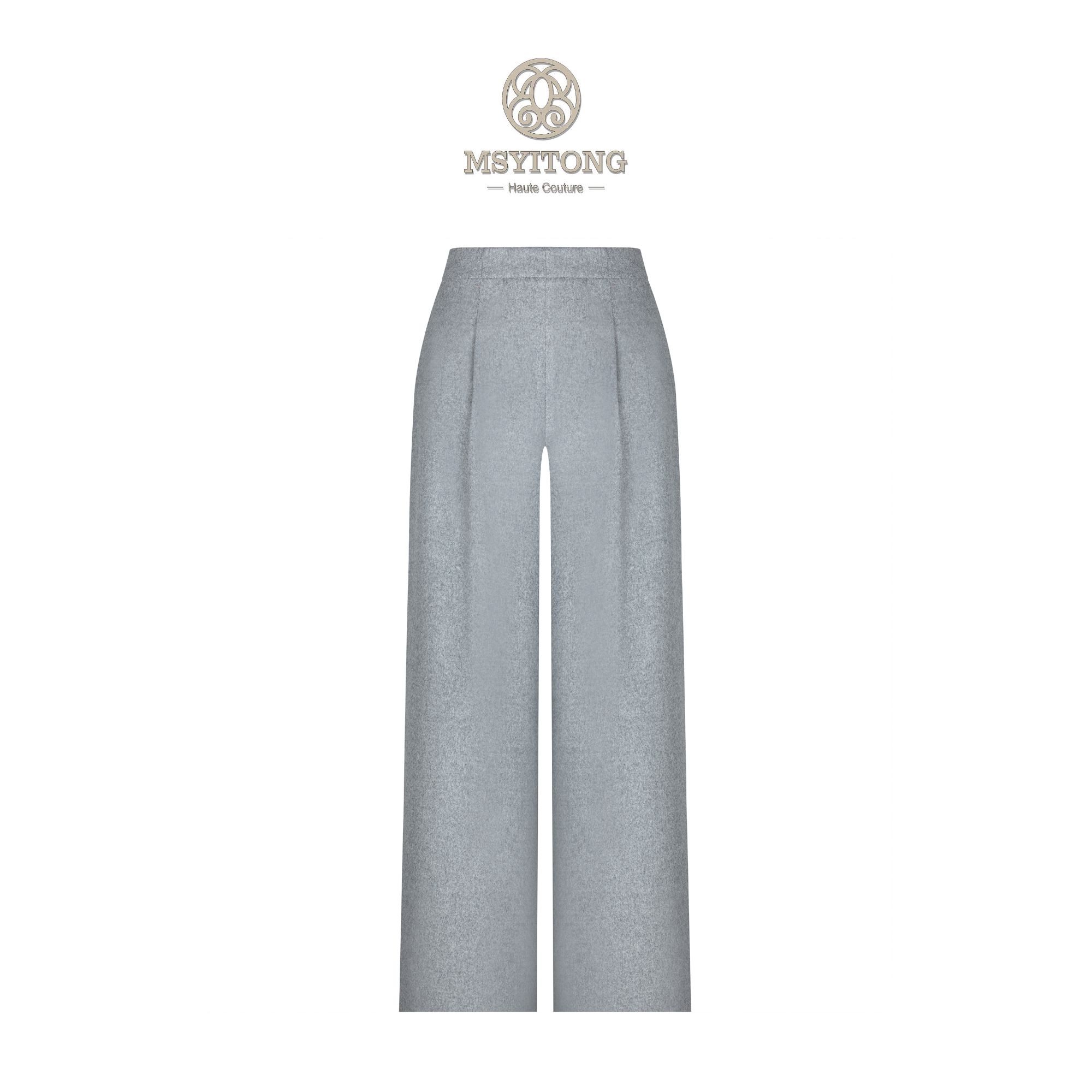 【MSYITONG甄选】银雾流光垂坠羊绒阔腿裤