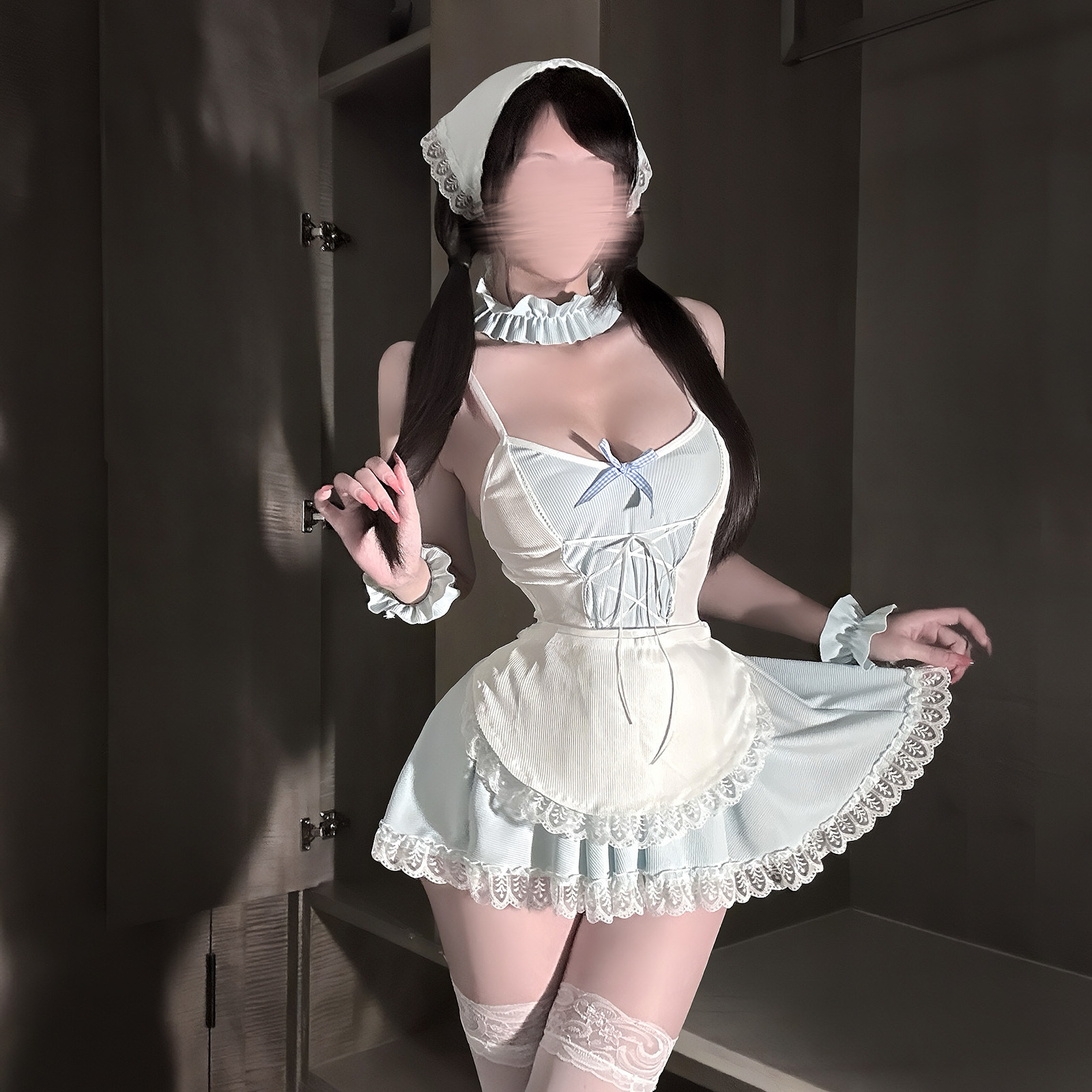 朝慕内衣女性感可爱女仆小胸火调制服11