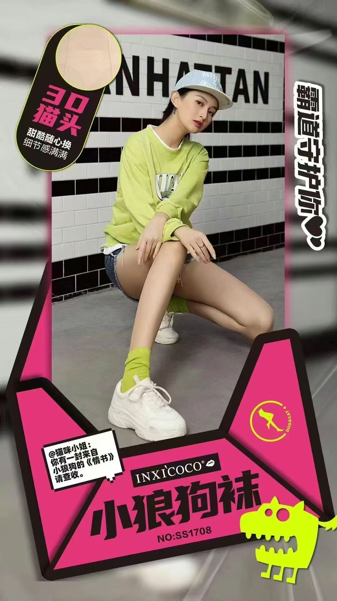 （新疆包邮）加大1709小狼狗袜春夏打底裤防勾丝连裤系列袜