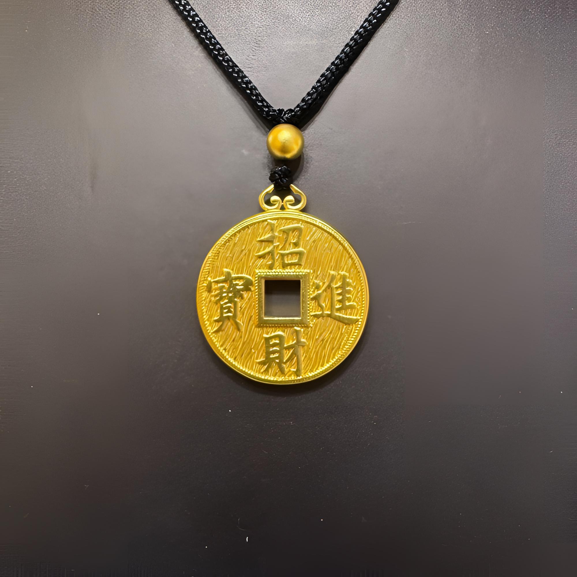 足金999古法吊坠钱币招财进宝财源滚滚时尚大气