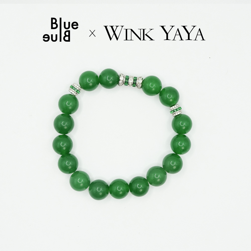 925银玻璃手链 绿珠贵妇轻奢手串手链AL074