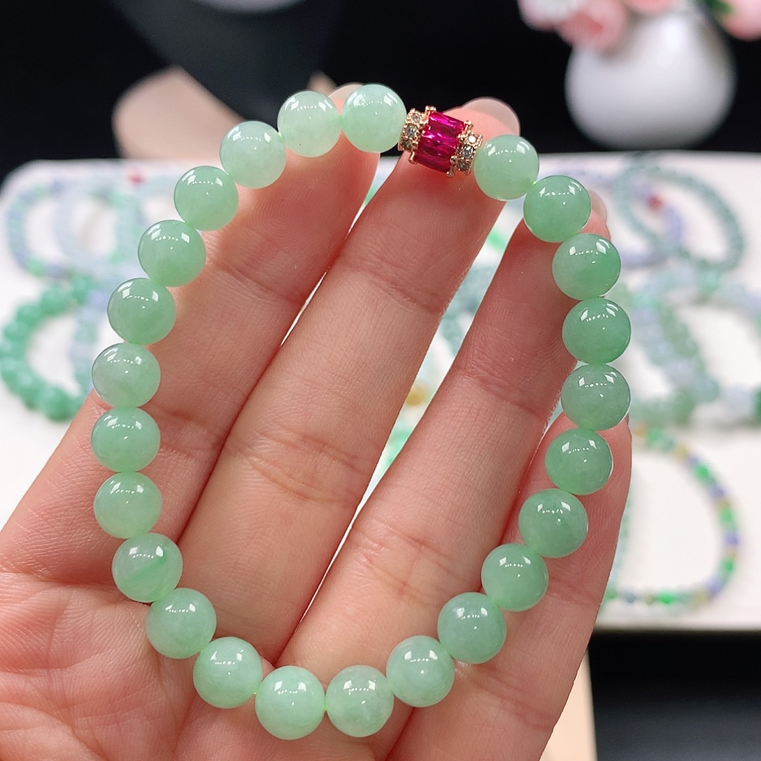 翡翠未镶嵌手链7.3mm