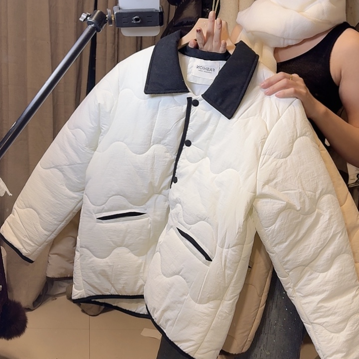 全新无暇白色棉服s码