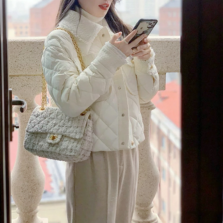 357 小香风复古气质高雅时尚精致保暖棉服（B20）