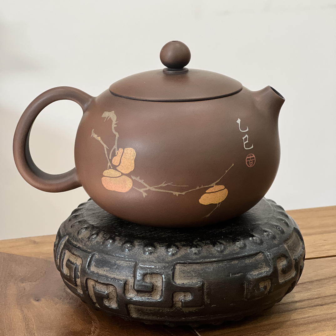 建水紫陶全手工古铜色西施壶容量180CC