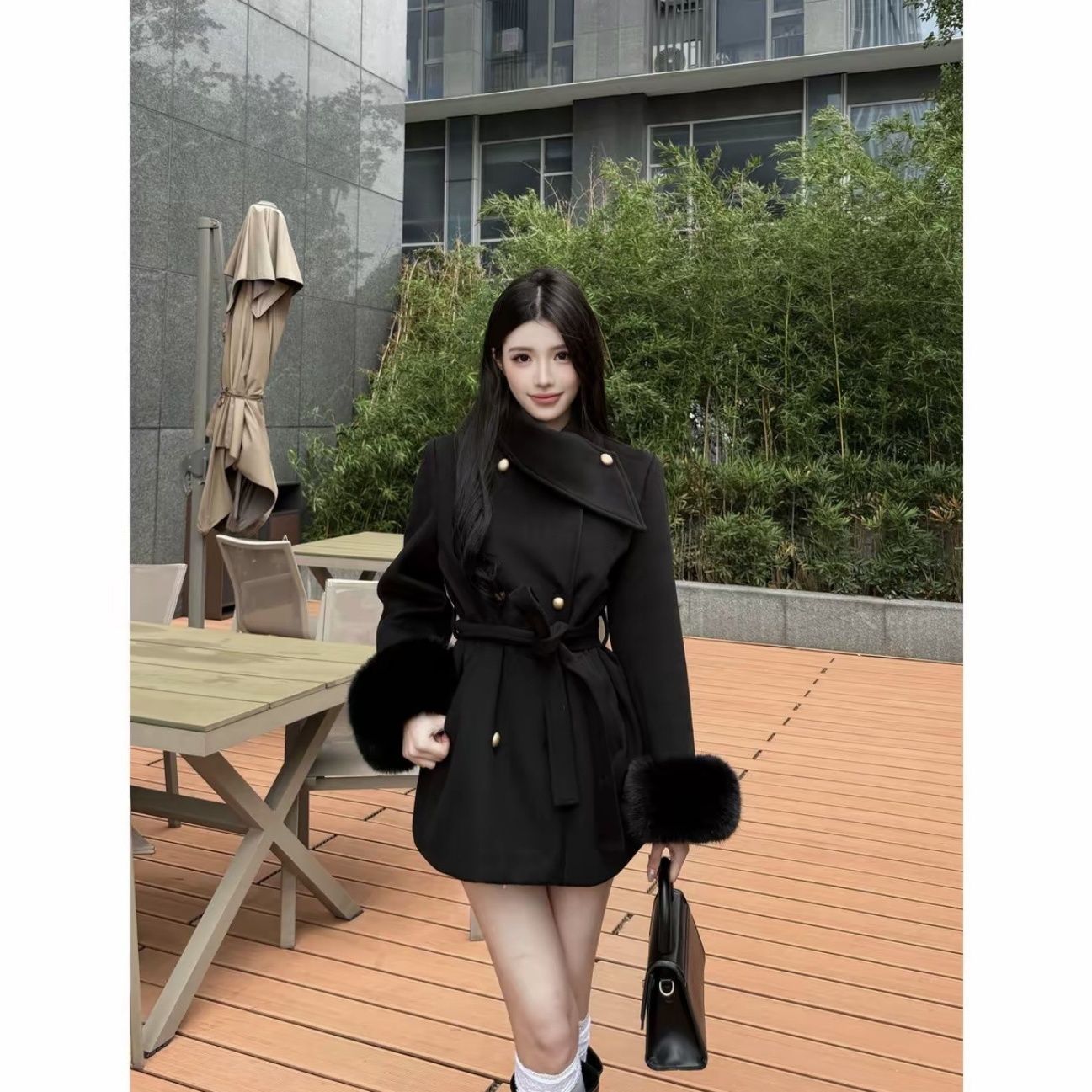 2025秋冬新款高级感羊毛毛呢外套加棉加厚大衣女短款小个子百搭