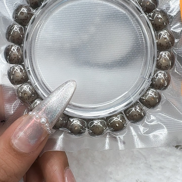 星月菩提手串384殿堂黑灰星月菩提10桶单圈