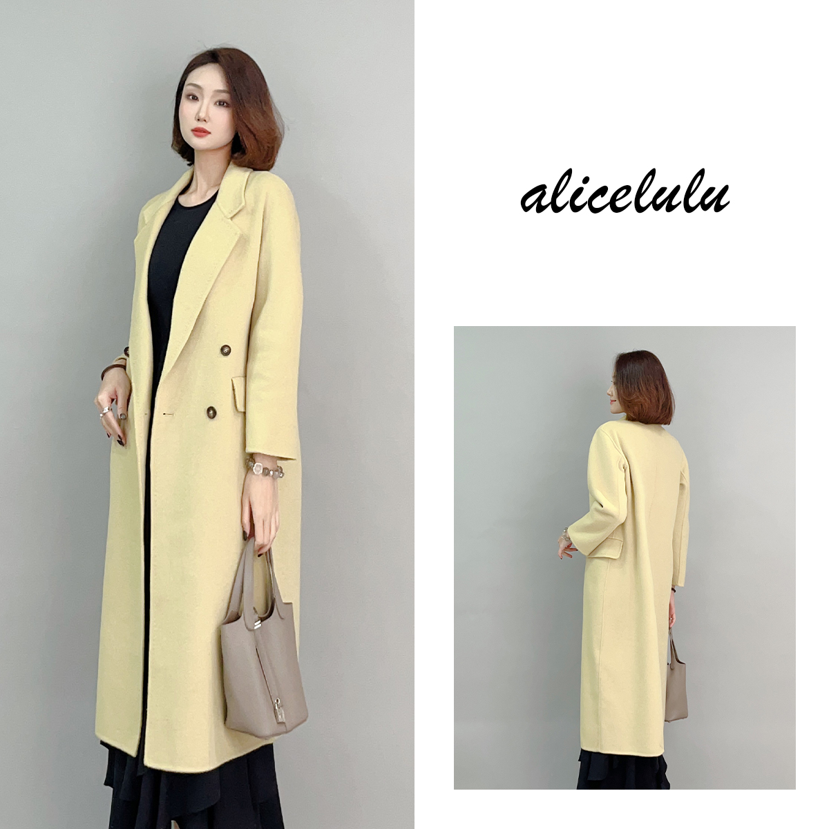 5 ALICE “暖洋洋”毛呢大衣 时髦翻领 绵羊毛 S2141776Ur