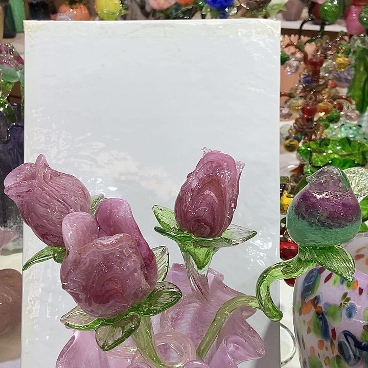 琉璃高度45厘米套四玫瑰花