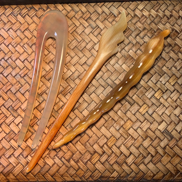 高贵羊角随形发簪简约盘发古风汉服配饰