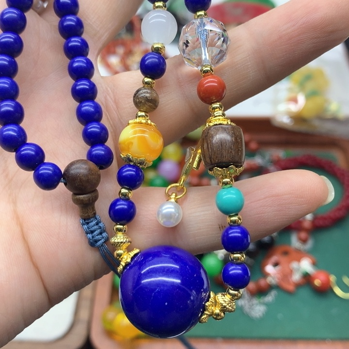 合金颈饰玛瑙/玉髓吊坠