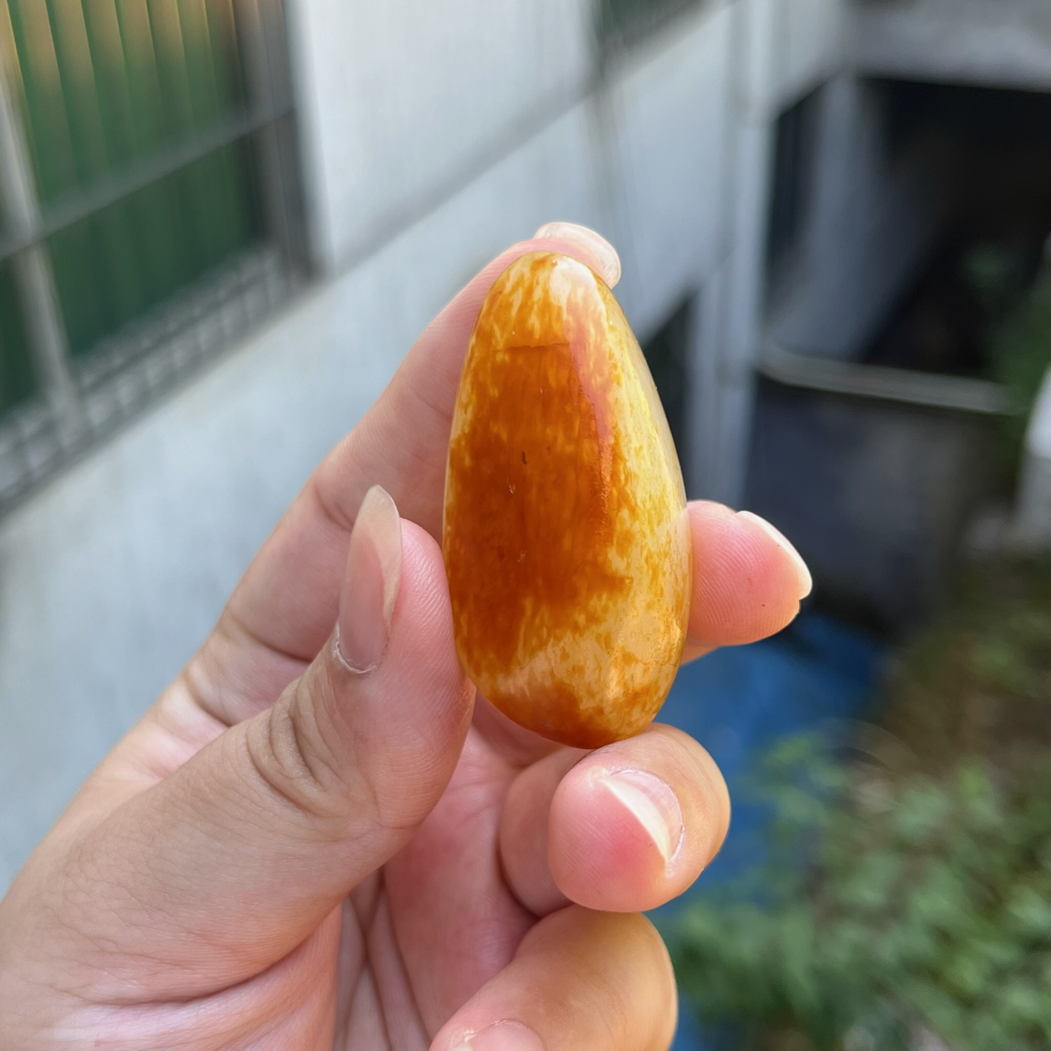 【底价已开价】30克和田玉红皮手把件挂件图文386